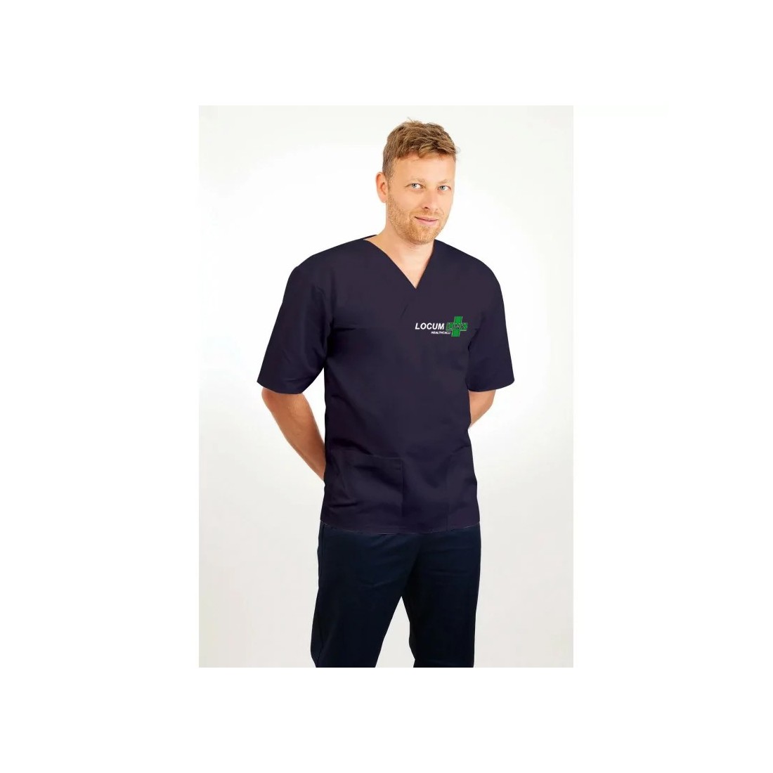 Male Locumlink V Neck Tunic Navy