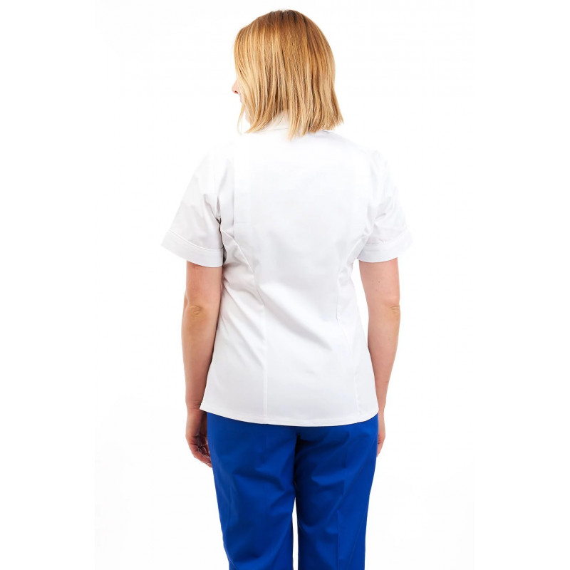 White - Nurses Uniforms Ladies Tunic Revere Collar Concealed Buttons T10 T10