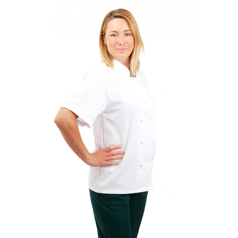 CH30 : Chefs Jacket Short Sleeve White or Black CH30