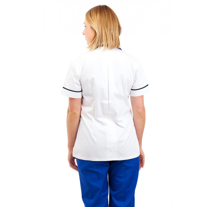 White - Nurses Uniforms Ladies Square Collar Concealed Buttons T15 T15